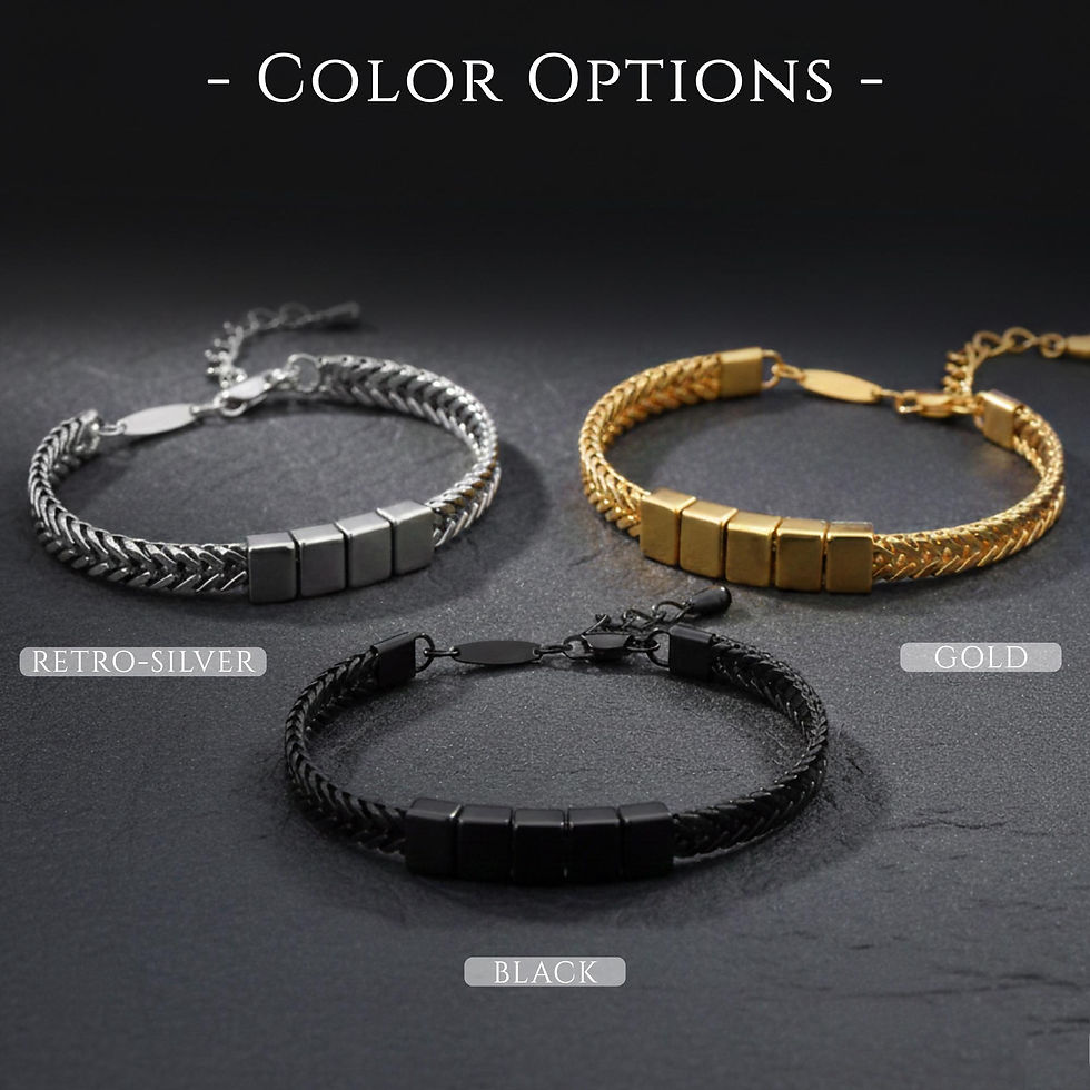 Thumbnail: Personalized Mens Bracelet, Husband Gift, Stainless Steel Bracelet For Dad With