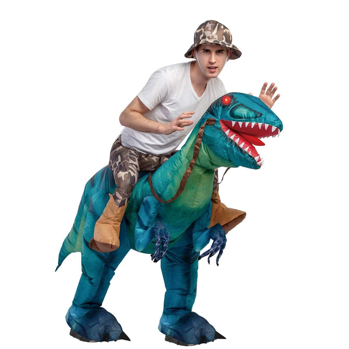 GOOSH 63 inch Inflatable Dinosaur Costume Adult Dinosaur Costumes, Blow Up Dino