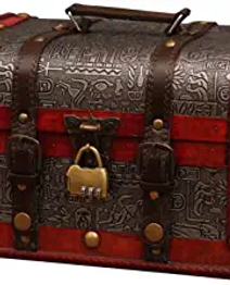 Jewellery Box Pirate Treasure Chest Wooden Storage Box Retro Ornaments Portable Small Wood