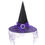 Thumbnail: Zando Black Witch Hat with Veil Wide Brim Wizard Hats Foldable Pointed Witches