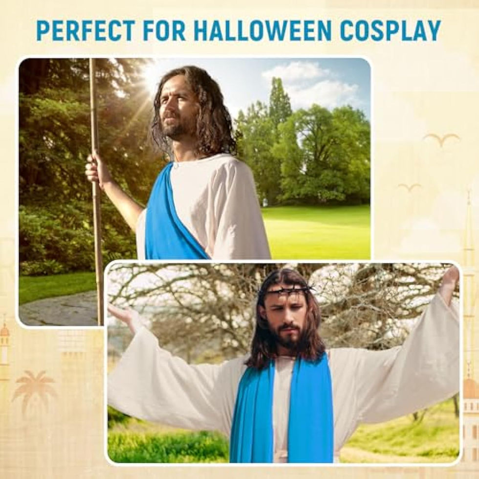 Thumbnail: Jesus Costume Adult Religious Costume with Scarf Waist Rope Christmas Costumes