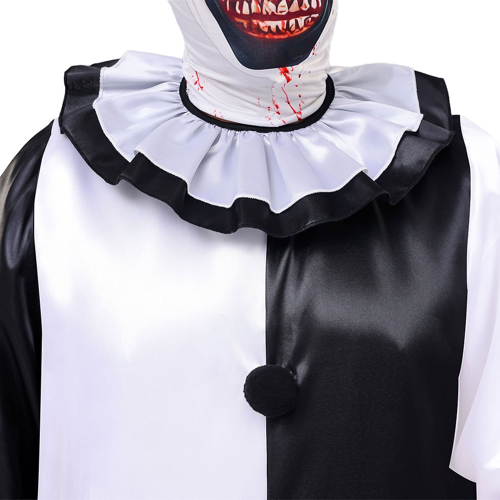 Thumbnail: Unisex Kid Clown Costume Jumpsuit Black and White Halloween Outfit