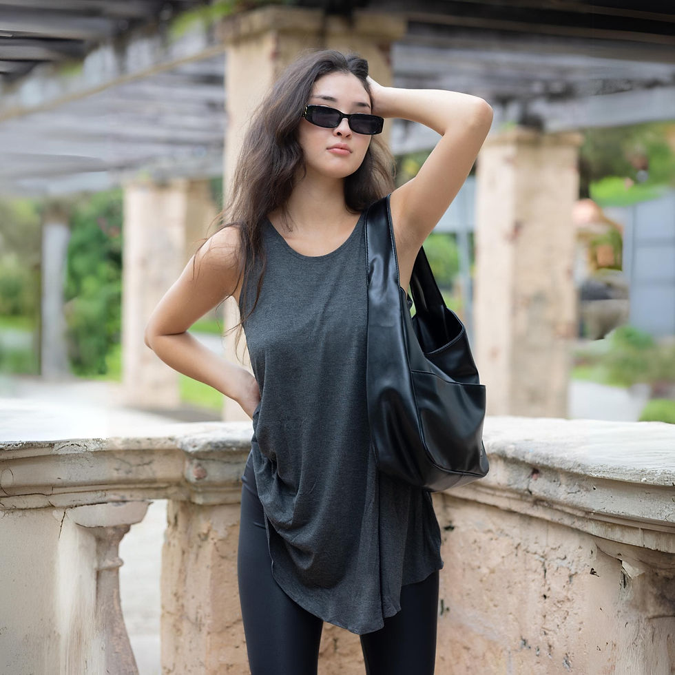Thumbnail: Azules Sleeveless Tunic Top - Long Tank Top for Leggings, Soft Stretchy Layerin