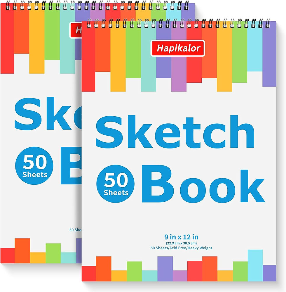 Thumbnail: 9" x 12" Sketch Book, 2-Pack 50 Sheets Spiral Bound Art Sketchbook, Acid Free A