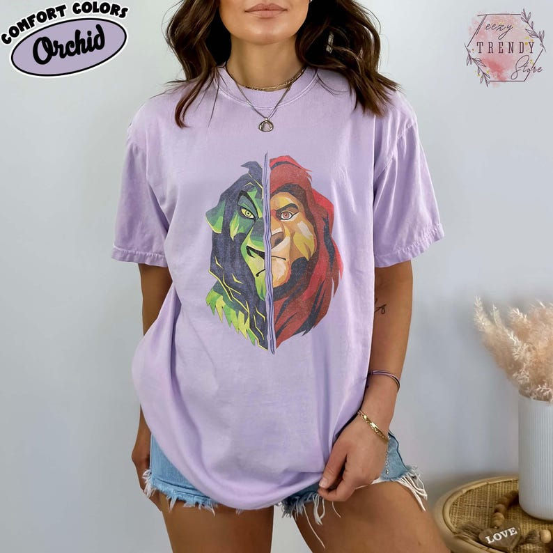 Thumbnail: Vintage Lion King Shirt, Simba Scar Split Face Tee Shirt