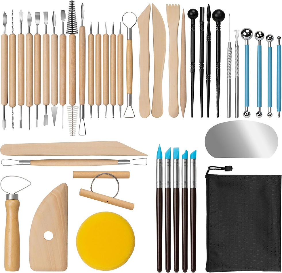 Thumbnail: Amrules Clay Tools Kit, 27 PCS Pottery Tools, Practical Polymer Clay Sculpting 