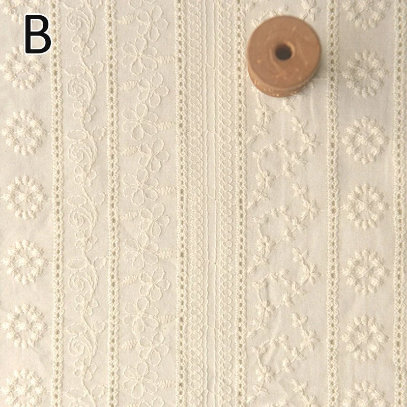 Thumbnail: White Cotton Fabric,Cream Fabric,Floral Fabric,Pillow Cotton Fabric