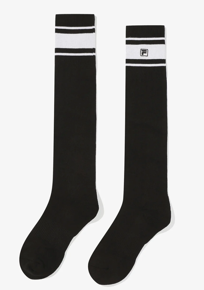 Thumbnail: Tennis Cushion Knee-High Socks Women Sports Training Socks 1 Pair [24cm]