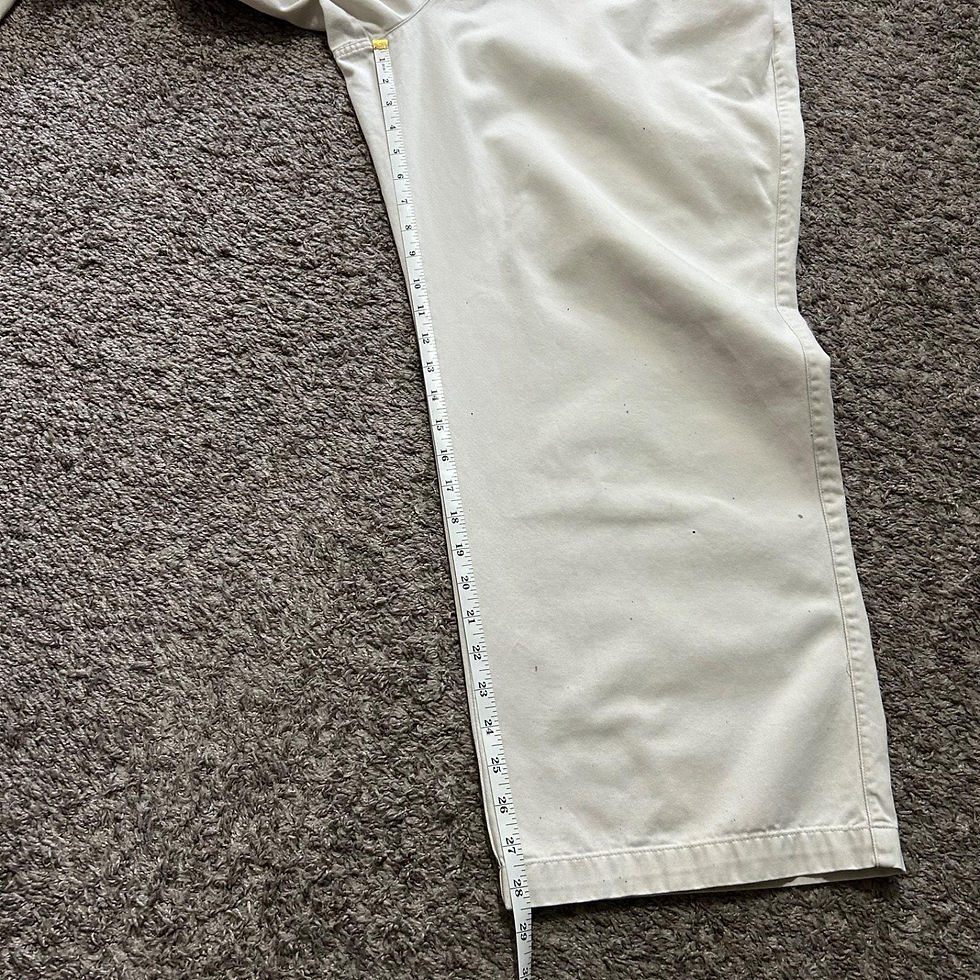 Thumbnail: Vintage y2k Anchor Blue Beyond Baggy Faded White Skater Pants 36x29