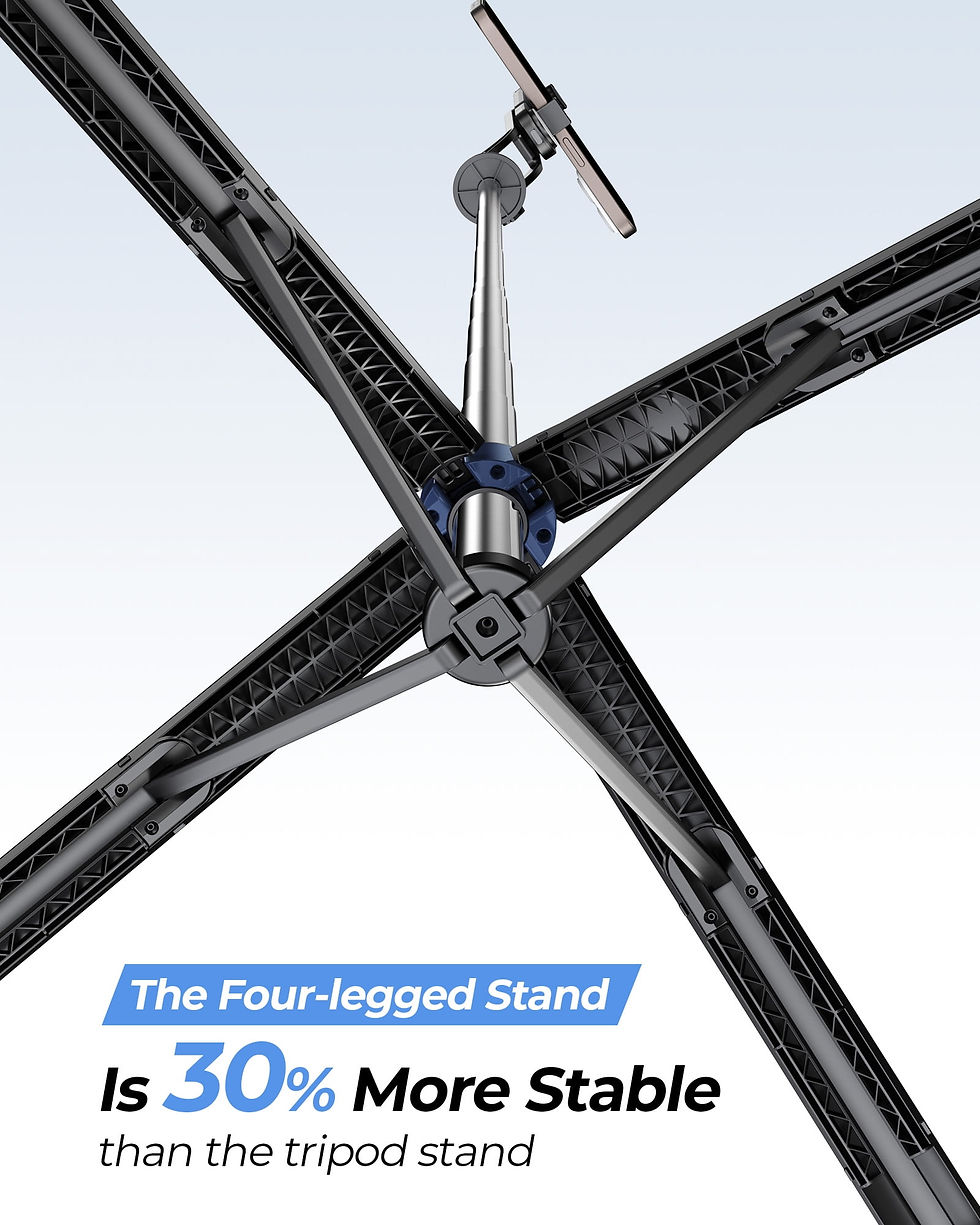 Thumbnail: Frsara 71" Extendable Phone Tripod & Selfie Stick with Wireless Remote - Portab