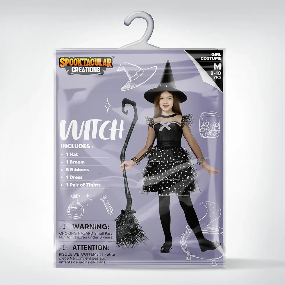 Thumbnail: Spooktacular Creations Kids Witch Costume, Halloween Costume Witch Dress with Br