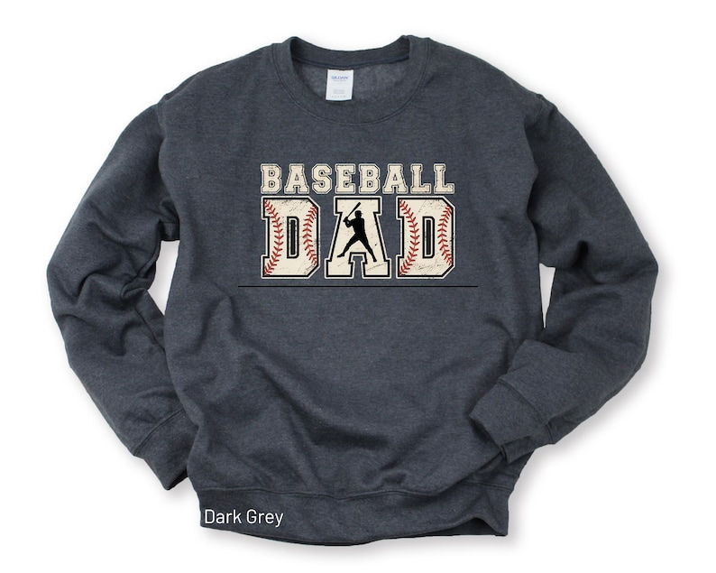 Thumbnail: Baseball Dad Sweatshirt & Hoodie, Distressed Sports Dad Sweater, Fathers Day Gi