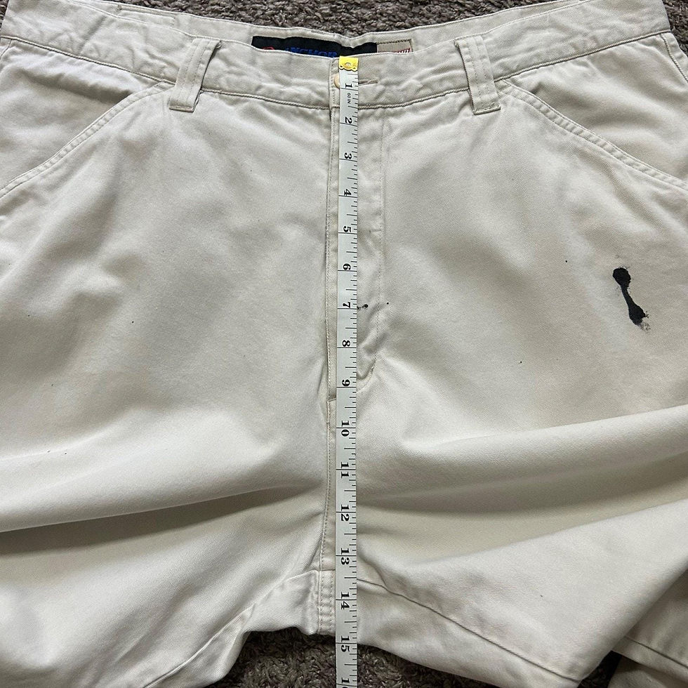 Thumbnail: Vintage y2k Anchor Blue Beyond Baggy Faded White Skater Pants 36x29