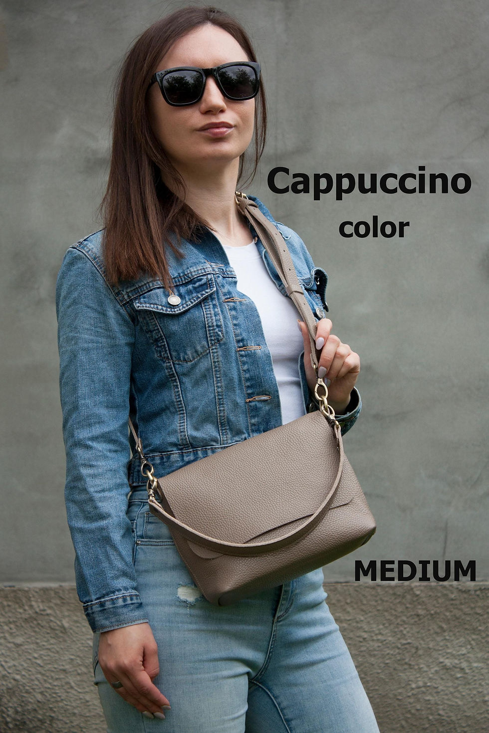 Thumbnail: Purple Leather Crossbody Bag Women Everyday Purse Daily Shoulder Bag Minimalist