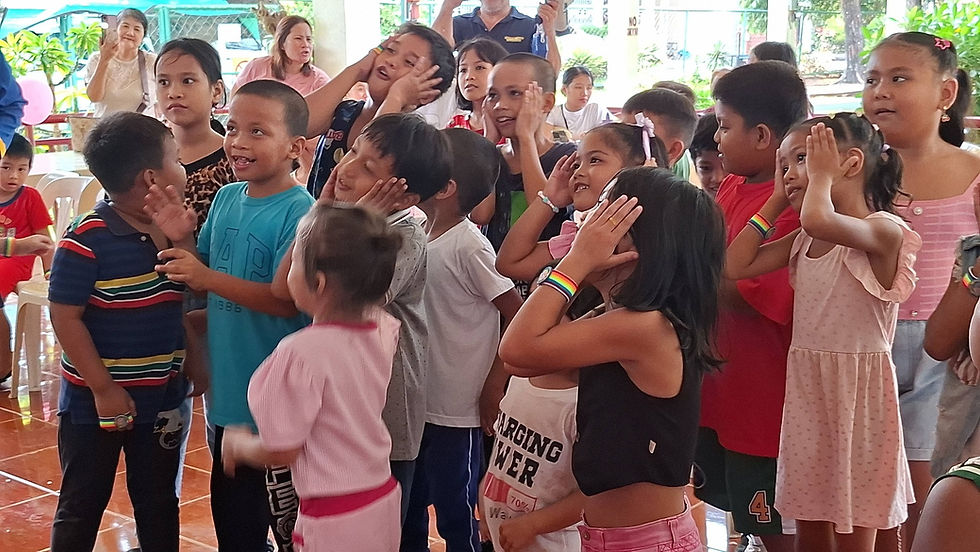 the children learning to dance