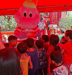 Happy Children with Chummy Chum around