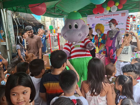 Happy children with Chummy Chum around