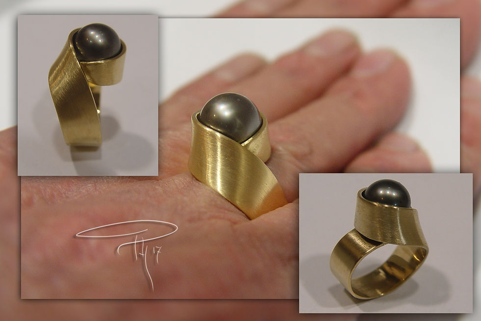 18Krt geelgoud Haïti parel