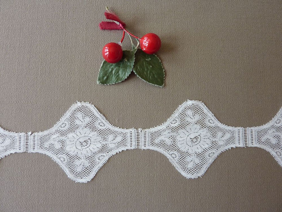 Miniature : Dentelle Fleurs sur Tulle