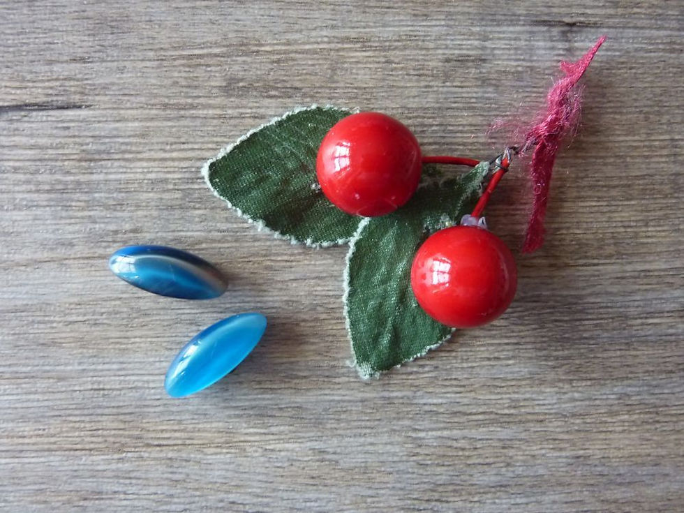 Miniature : Lot de 2 Boutons en Verre Années 20