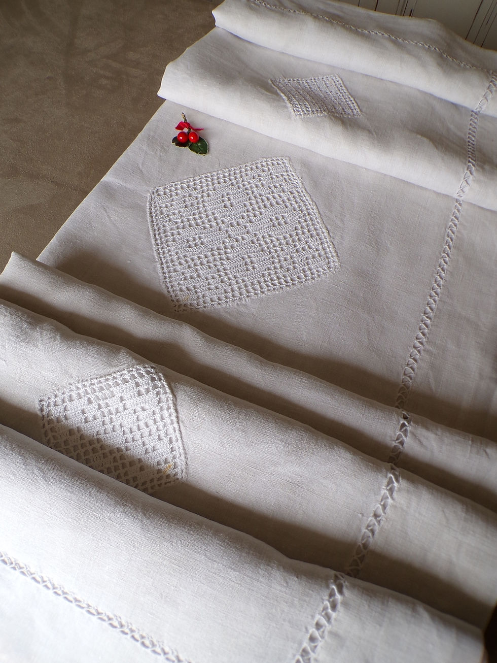 Miniature : Drap en Lin avec Incrustations