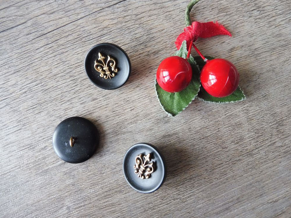 Miniature : Lot de 3 Boutons Fleur de Lys