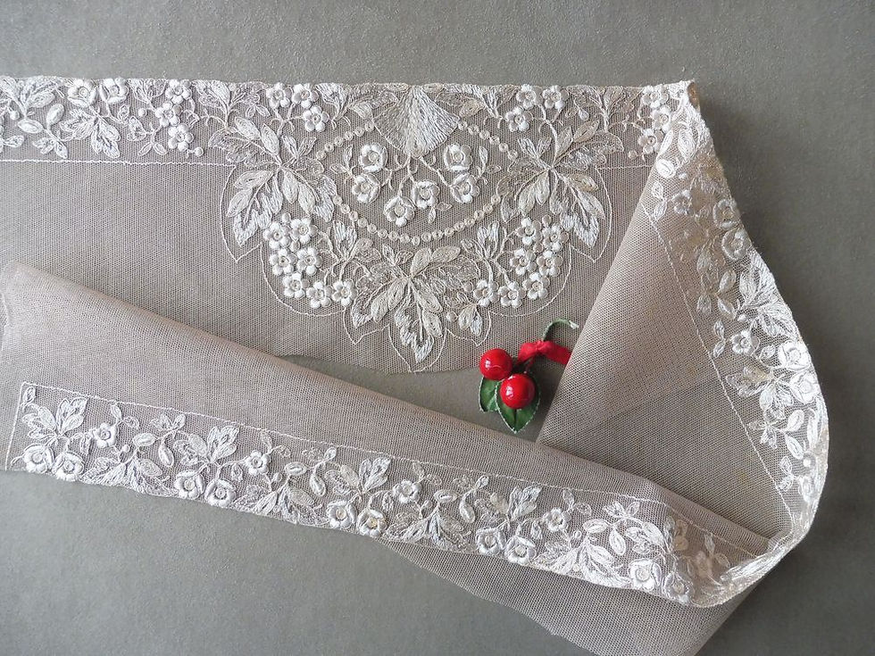 Miniature : Empiècement en Tulle Rebrodé