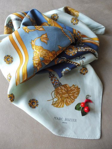 Carré De Soie Marc Rozier 60x60 Cm - 100% Soie - Occasion Très Bon état - Multicouleur