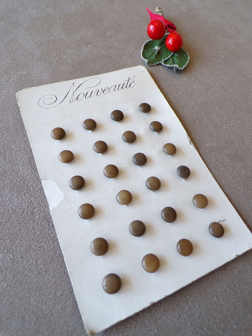 Miniature : Plaque de Boutons "Champignons" Beiges