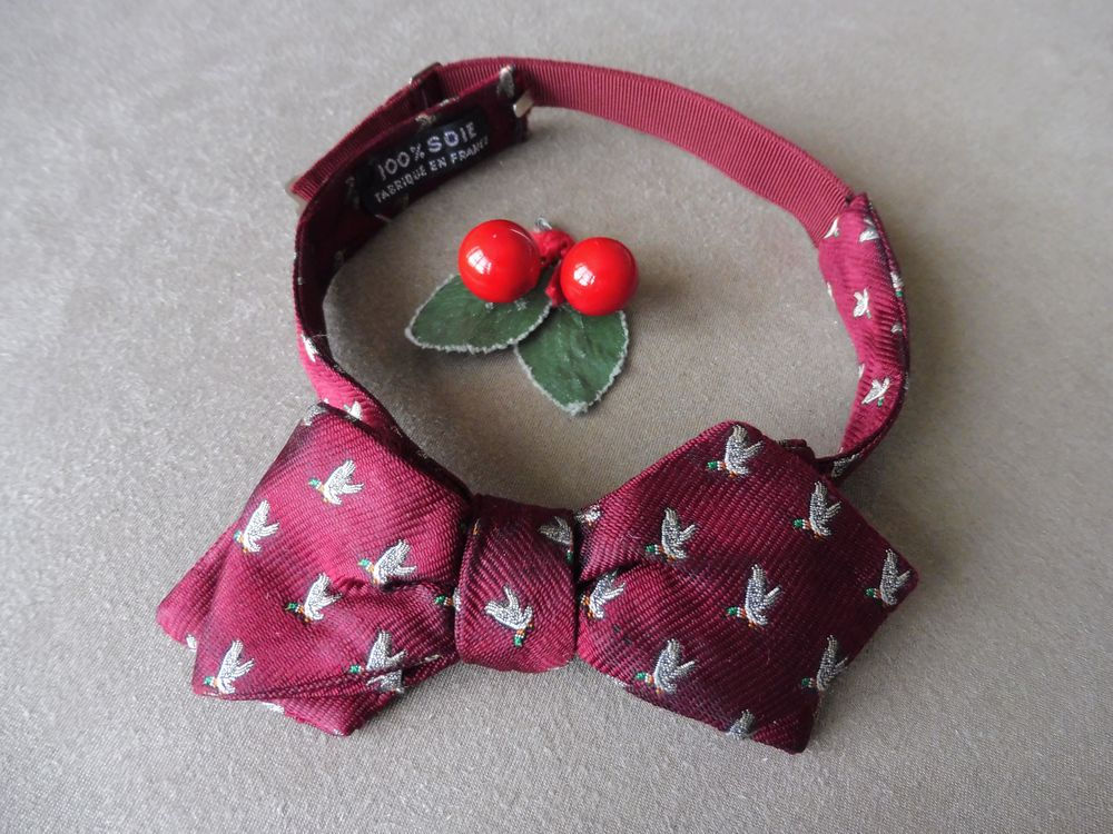 Noeud Papillon "Faisans" en Soie