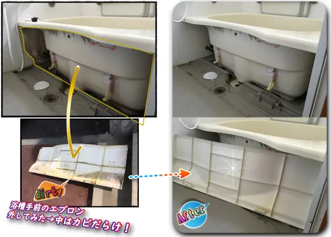 風呂のバスタブは汚れている