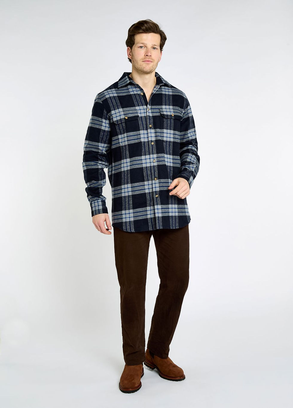 Миниатюра: Dubarry Townley Men’s hunting check shirt - Indigo
