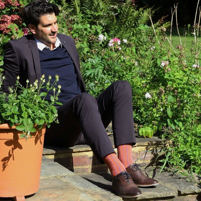 Thumbnail: Peper Harow - Beads Men's Socks in Orange