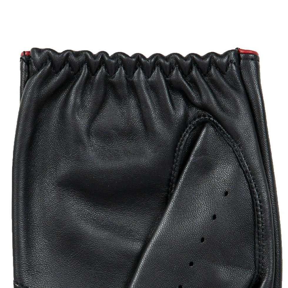 Miniatura: Dents DELTA Men's Classic Leather Driving Gloves in Black/Berry
