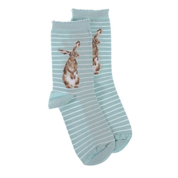 Wrendale Designs ‘Hare and the Bee’ Blue Hare Women’s Socks