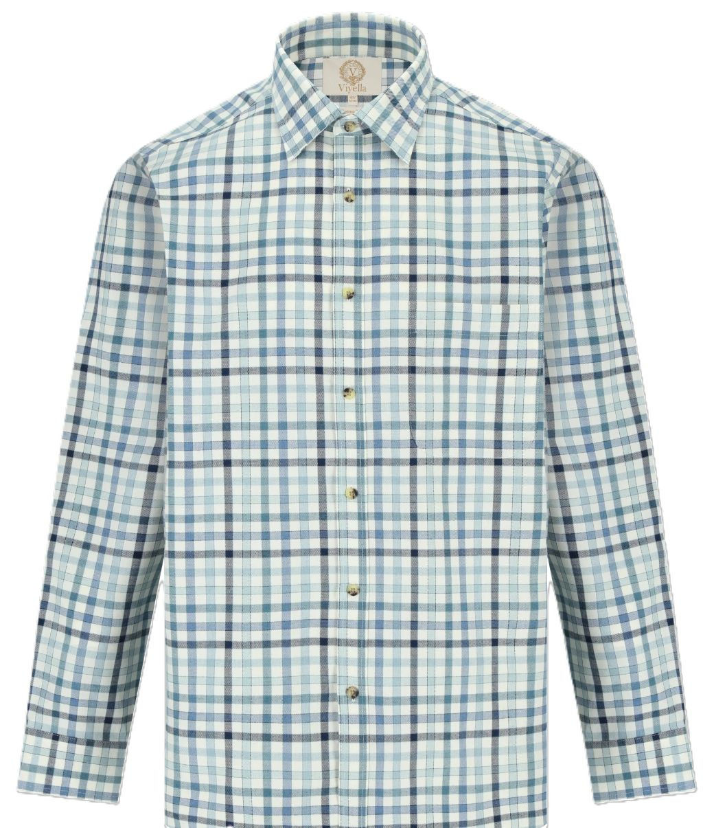 Viyella 80/20 Park Lane Blue Club Check Classic Fit Shirt