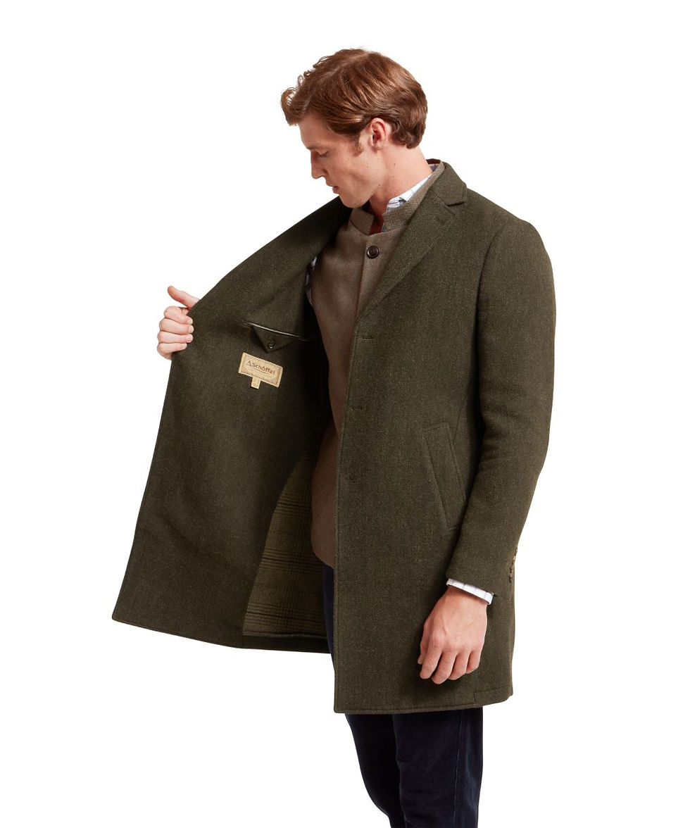 Miniatura: Schoffel Banchory Tweed Coat - Dark Olive Herringbone