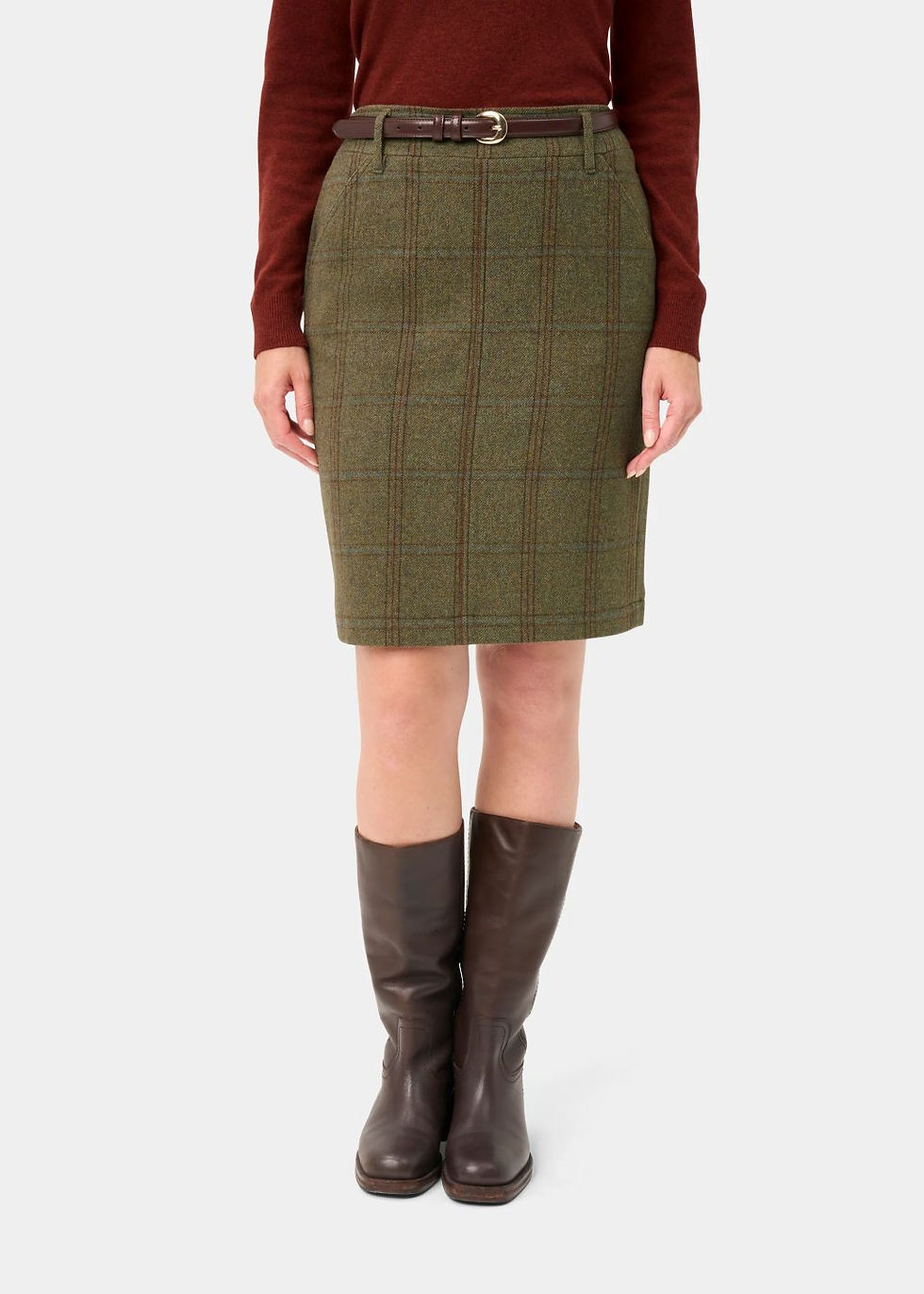 Thumbnail: Alan Paine Combrook Ladies Tweed Skirt in Laurel
