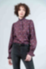AURORA Wine Flowers Blouse