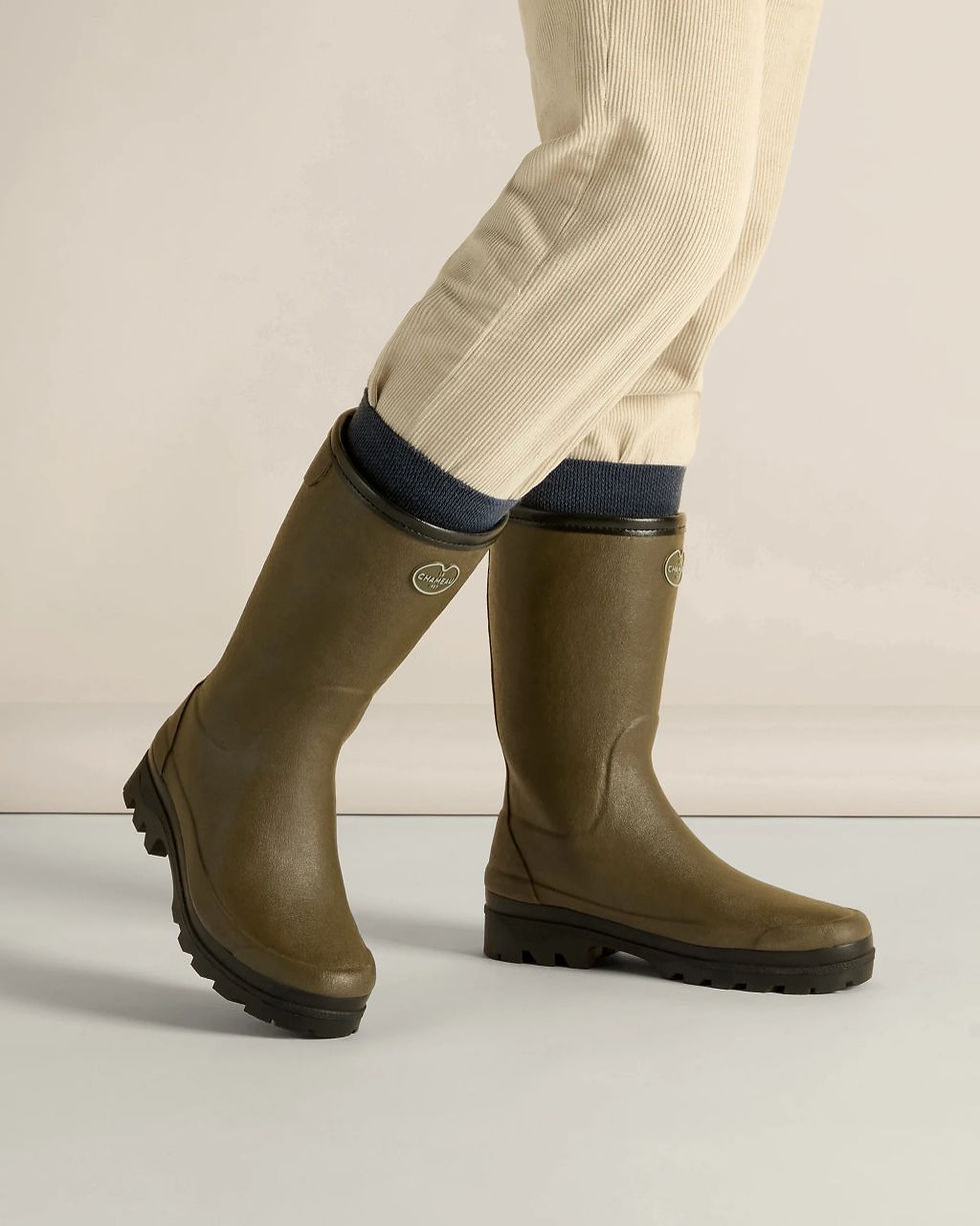 Miniatúra: Le Chameau Women's Giverny Wool Lined Bottillon - Vert Chameau