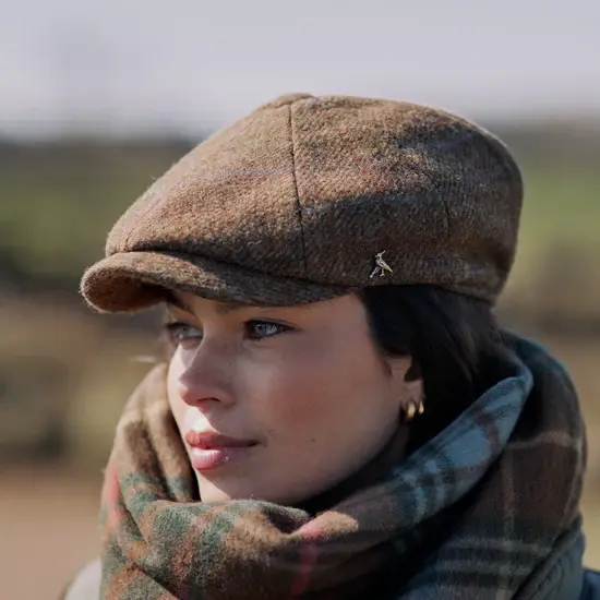 Thumbnail: Hicks & Brown The Felsham Tweed Baker Boy Cap in Brown