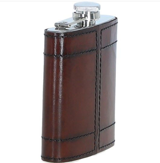 Miniatura: Ashwood Premium Leather Portable Whiskey Flask Chestnut