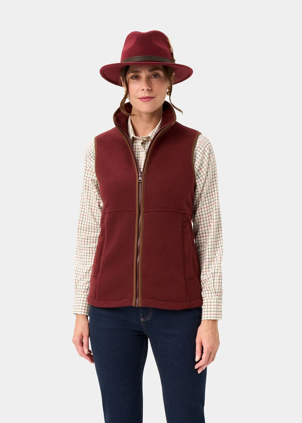 Миниатюра: Alan Paine Aylsham Ladies Fleece Gilet in Bordeaux