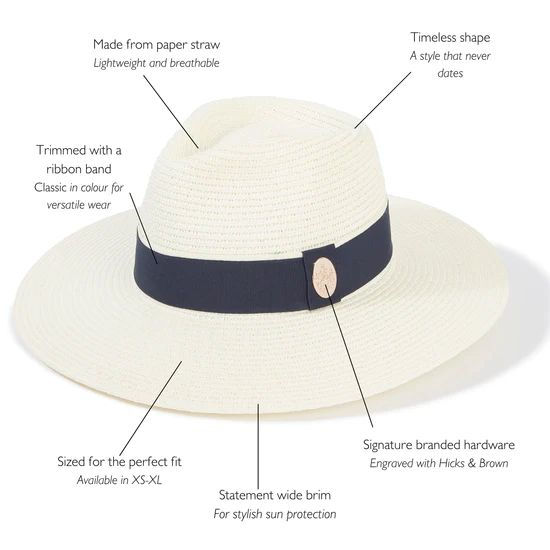 Thumbnail: Hicks & Brown The Hemley Fedora - Cream (Navy Ribbon)