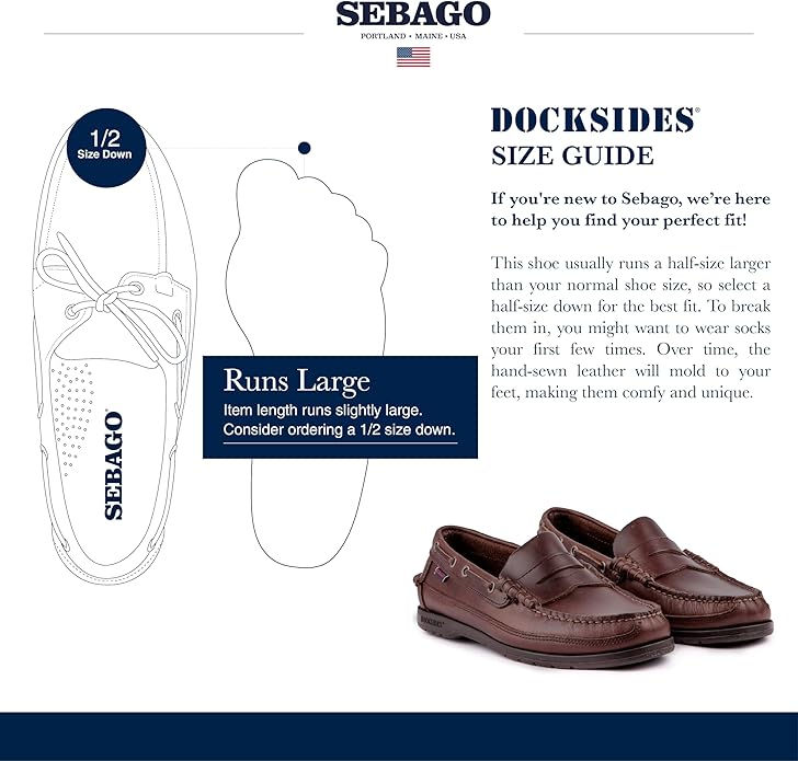 Миниатюра: Sebago Men’s Sloop Waxed Leather Loafers in Brown Gum