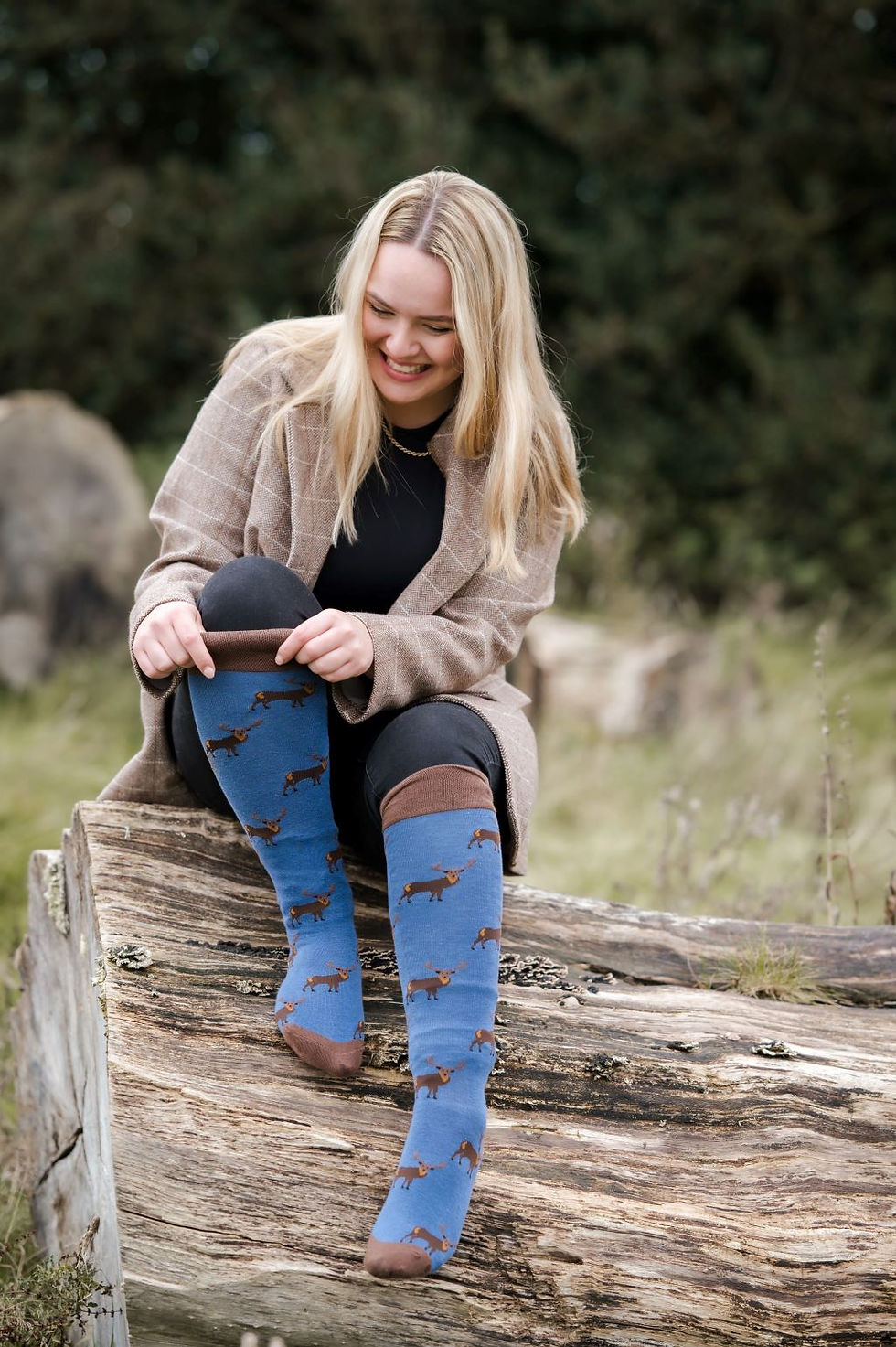 Miniatura: CountryMoos Stag Deer Welly Socks - Extra Long