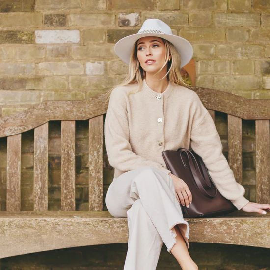 Miniatura: Hicks & Brown The Hemley Fedora - White (Khaki Aztec Ribbon)