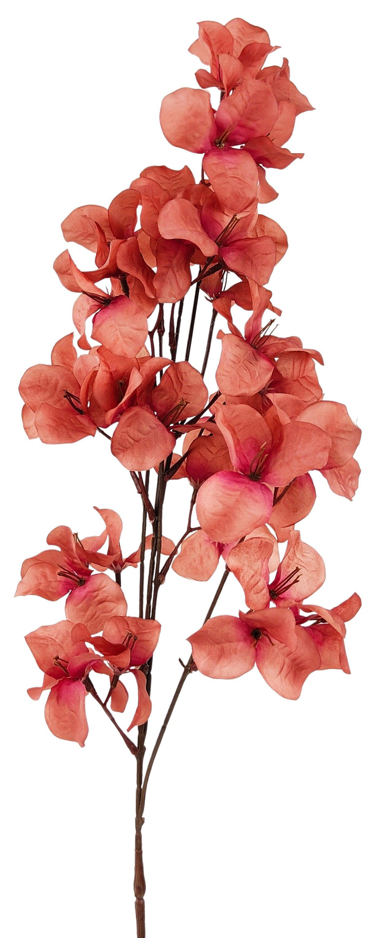 Dried Look Bougainvillea Stem Light Pink 70cm
