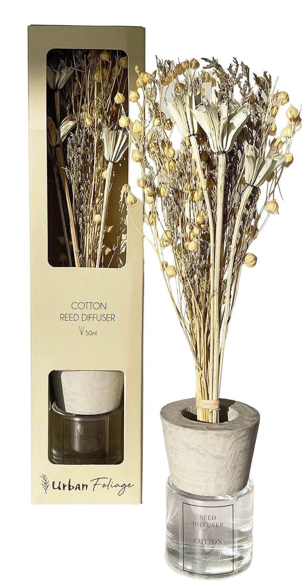 Dried Floral Cotton Diffuser Grey