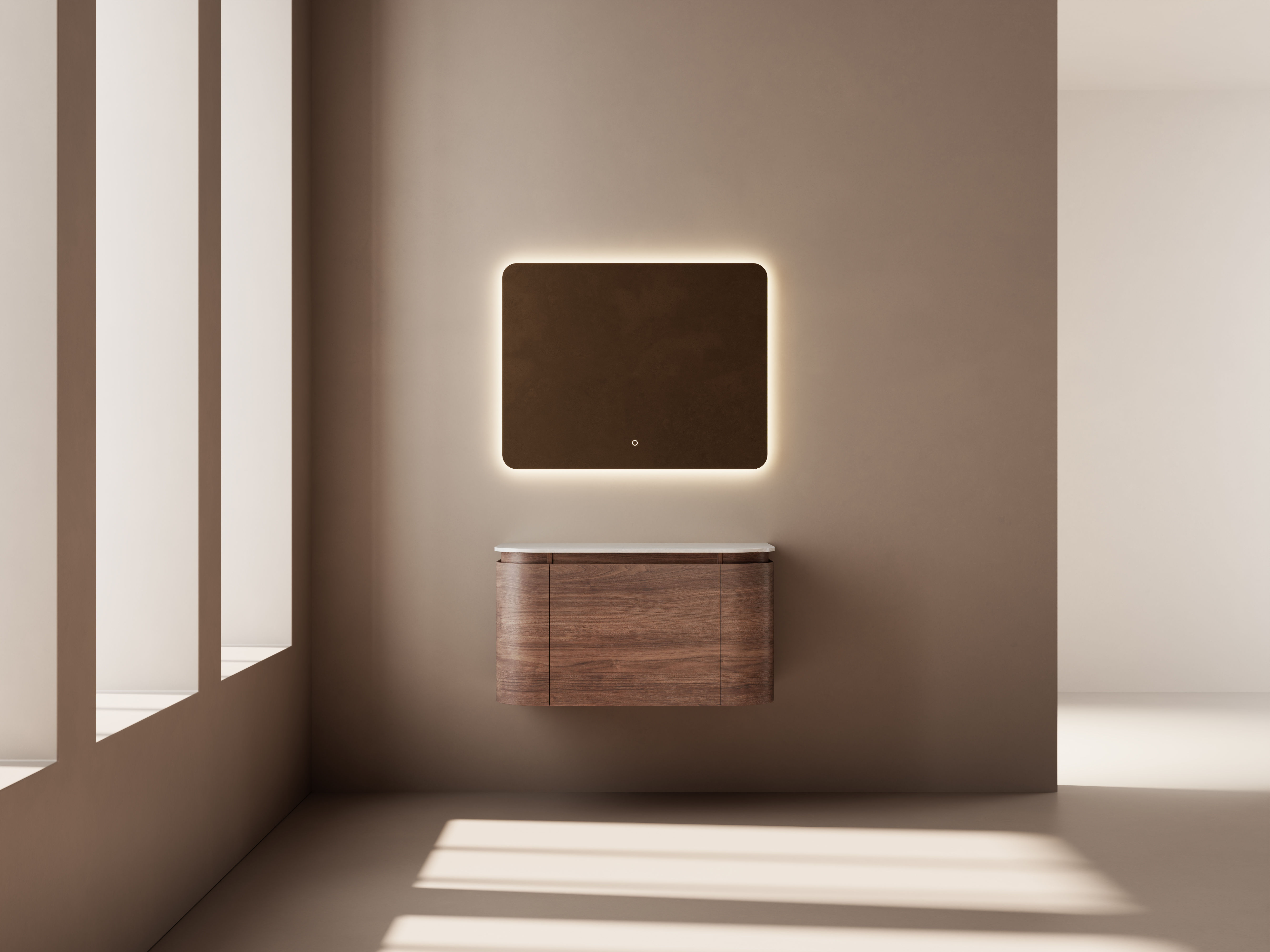 Aero Vanity Cabinet 890mm Dark Walnut